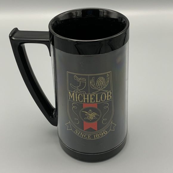 Thermo Serv Tall Black Michelob Beer USA Insulated Mug Plastic 16 oz Tailgating - Picture 3 of 7